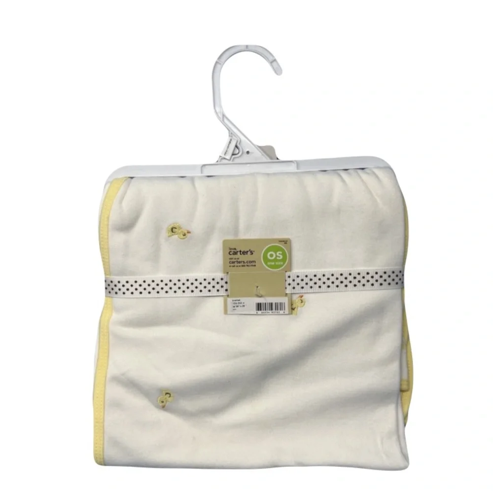 Carter's Embroidery Ducks White and Yellow Receiving Baby Blanket